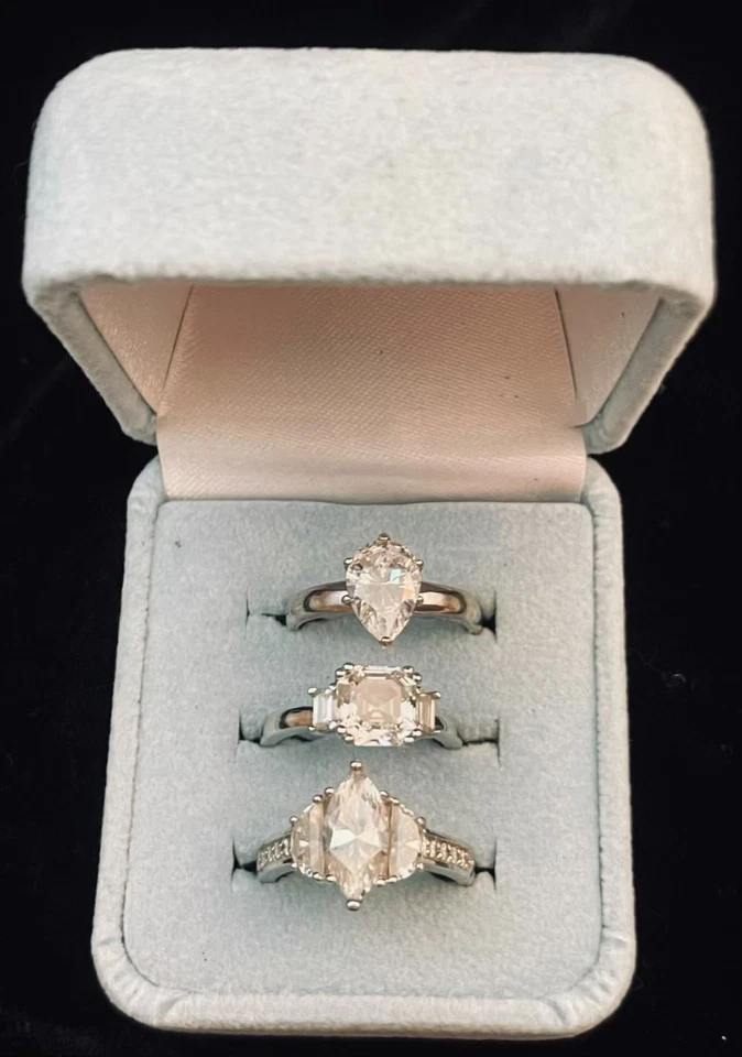 Epifanía Juego de 3 Anillos de Plata de Ley Circonita Cúbica Brillante 10gm Talla 6 y 7 Foto 3 de 4