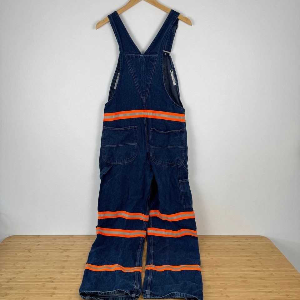 Mono vaquero Red Kap para hombre talla 32x36 ropa de trabajo reflectante rayas naranjas Foto 2 de 4