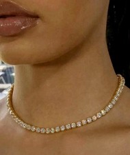Classic Diamond Tennis Necklace Accentuating A Graceful Neckline for Women