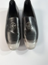 Alexander McQueen Skull Ombré Dip Toe Leather Smoking Slippers Men’s EU 42