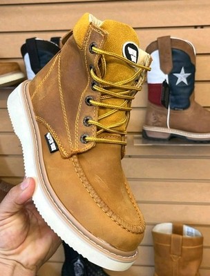 JLB Tan Industrial Work Boot with White Sole