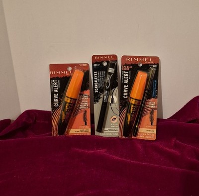 RIMMEL LONDON Scandaleyes Curve Alert Mascara + Eyeliner 001 BLACK Lot