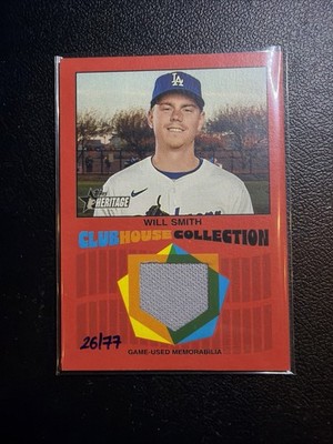 Topps 2026 Heritage Clubhouse Collection Relic Will Smith Dodgers Red 7/77 SSP