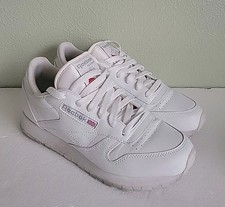 Vintage Reebok Classic Leather Woman's Sz 7.5 Retro Shoe White Sneaker Trainer .