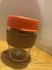 Barista Keepcup Reusable Glass Coffee Cup Travel Mug Cork Orange & Red Lid 12 Oz — photo 2