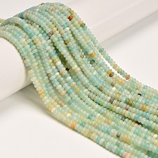 Natural Multi-color Amazonite Smooth Rondelle Beads Size 2x4.5mm 15.5'' Strand