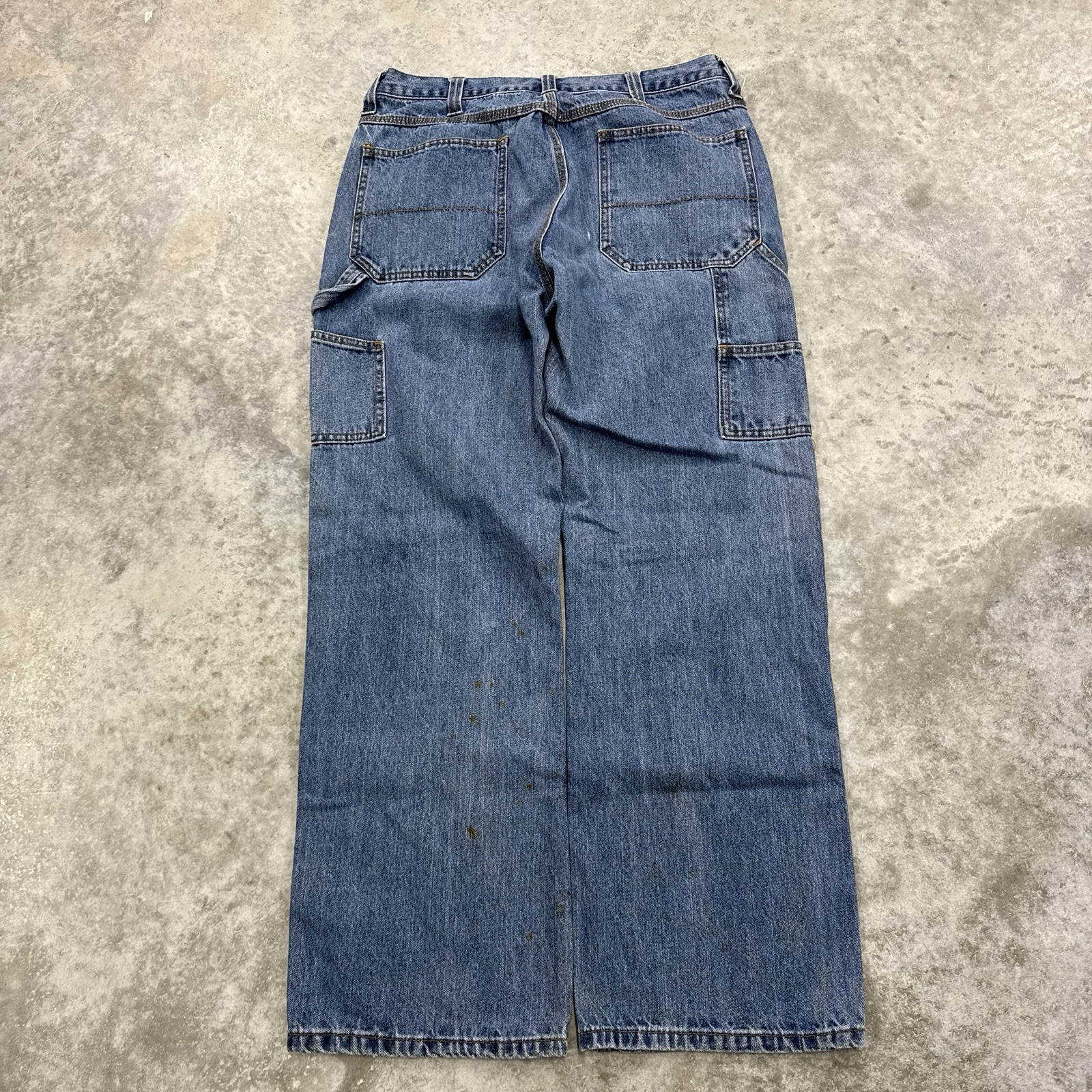 VINTAGE Faded Glory Jeans Mens 34x32 Blue Carpenter Loose Baggy Skater Denim Y2K