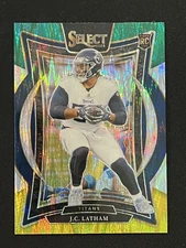 2024 Select J.C. Latham Concourse RC Green and Yellow Prizm Shock #11 Titans