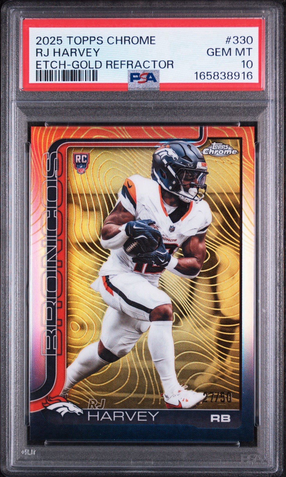 RJ Harvey Topps Chrome #330 Variation Gold Refractor