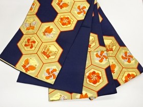 7758421: JAPANESE KIMONO JAPANESE FUKURO OBI / WOVEN KIKKO PATTERN