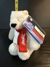 Coca Cola Collectible Polar Bear Red White Scarf Black Nose NWT Plush 2007