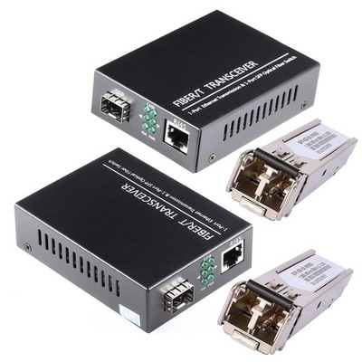 A Pair of 125Gs Bidi Gigabit Fiber Ethernet Media Converter with 2PCS Bidi SFP