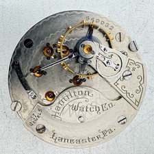 Antique 18s Hamilton Cobalt Blue Hands Mechanical Pocket Watch Movement 924 USA