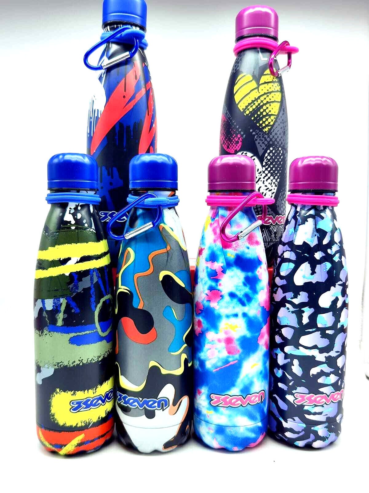 BOTELLA acero inoxidable SEVEN botella ESTANCA 500 ml FANTASY mosquetón