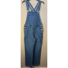 No Boundaries Baggy Overalls Women Medium Med Wash Blue Denim NEW