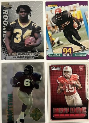 Marshall Faulk RC + Ricky Williams Rookie Lot (4) Ezekiel Elliott Insert