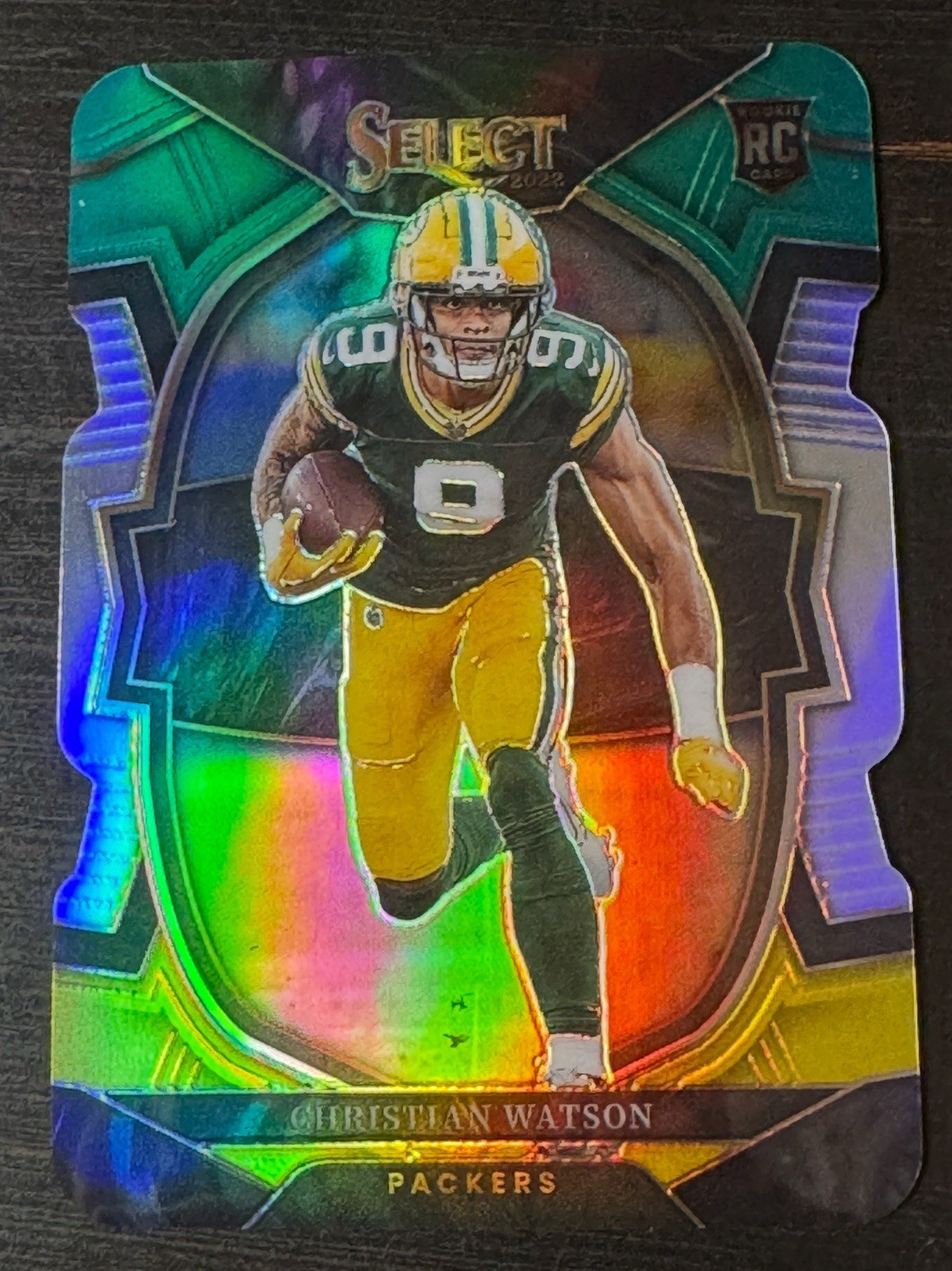2022 Panini Select - Christian Watson #53 Green & Yellow Prizm Die-Cut 💎