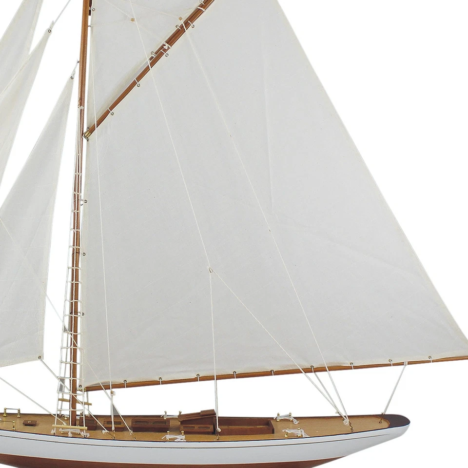 Segelyacht Modellschiff aus Holz mit Stoffsegel 120 cm Sea-Club - Bild 4 von 4