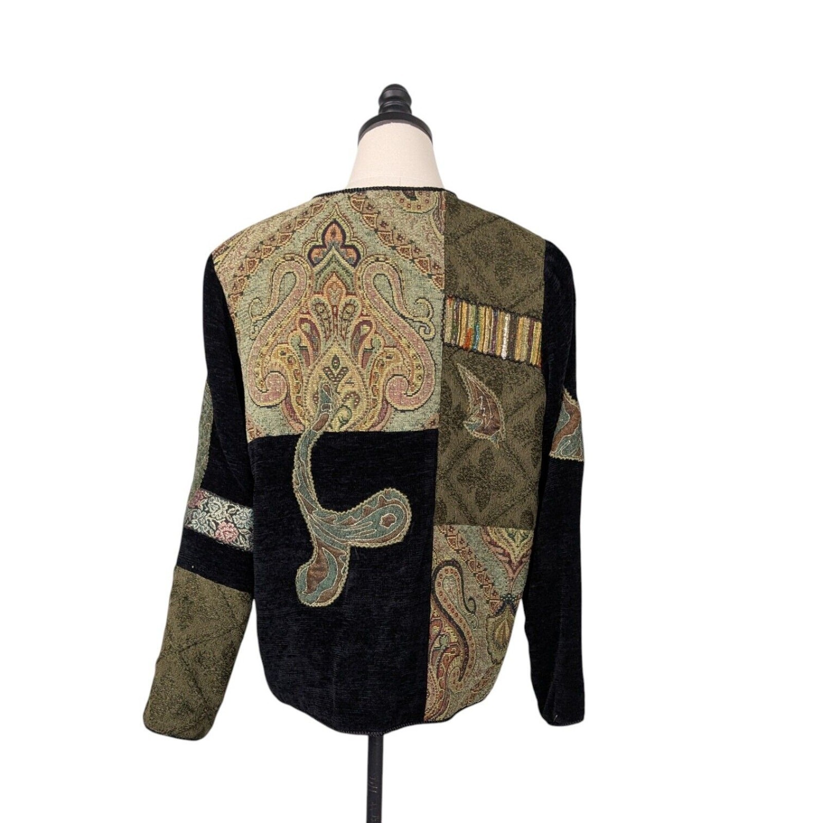 Patchwork Tapestry Jacket S Vintage Whimsigoth 90… - image 6