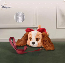 Bolso de felpa con arco de dama y vagabundo genuino Shanghai Disney 2025
