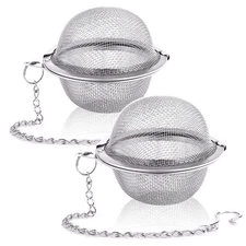 2PCS Stainless Steel Mesh Tea Infuser, 2.1 Inch Tea Ball, Strainer Tea Diffus...