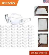 48 Clear Polycarbonate Safety Goggles with UV Protection - One Size Fits Most