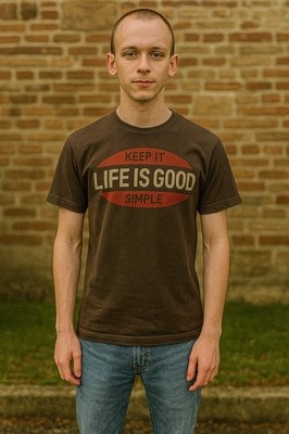 Life Is Good TShirt Medium Keep It Simple Gray