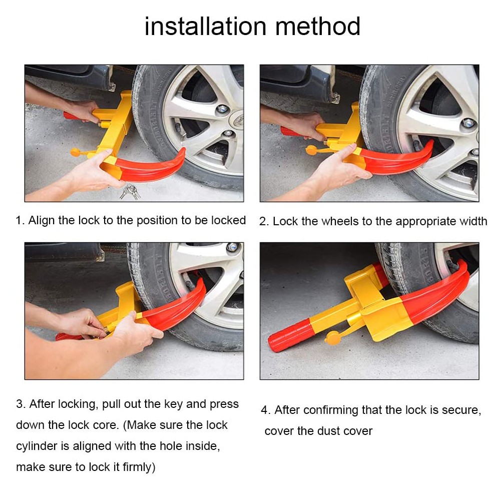 Universal Anti Theft Device Steel Wheel Clamp Tire Lock Car Security Truck Boat