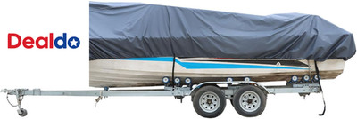 14-16Ft 90 Beam Width Gray Heavy Duty PEVA Boat Cover Replacement for V-Hull Fis