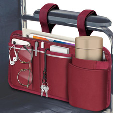 Wheelchair Side Storage Bag W/Cup Holder, Wheelchair Armrest Accessories Pouch w