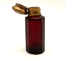 Antique Victorian Era Dark Ruby Red Glass Per...