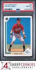 1991 UPPER DECK #55 CHIPPER JONES RC BRAVES HOF PSA 10