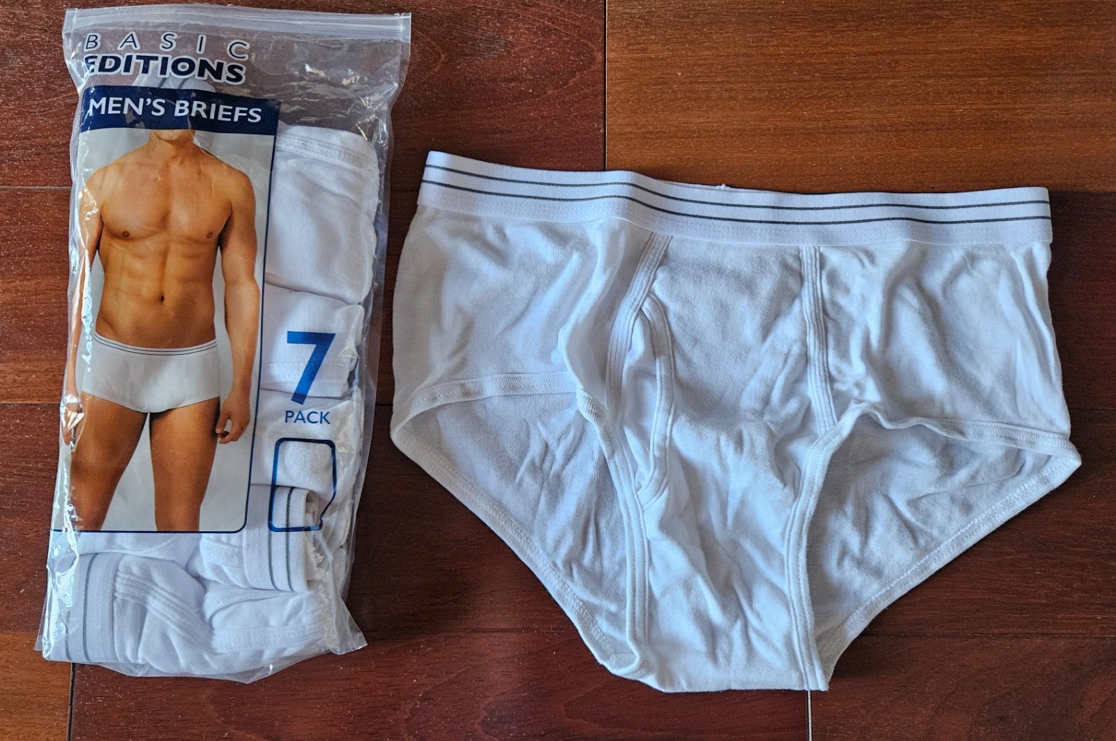 1 (uno) Orig. Calzoncillos para hombre Kmart "Ediciones básicas" Med. Calzoncillos 32"-34" blanco