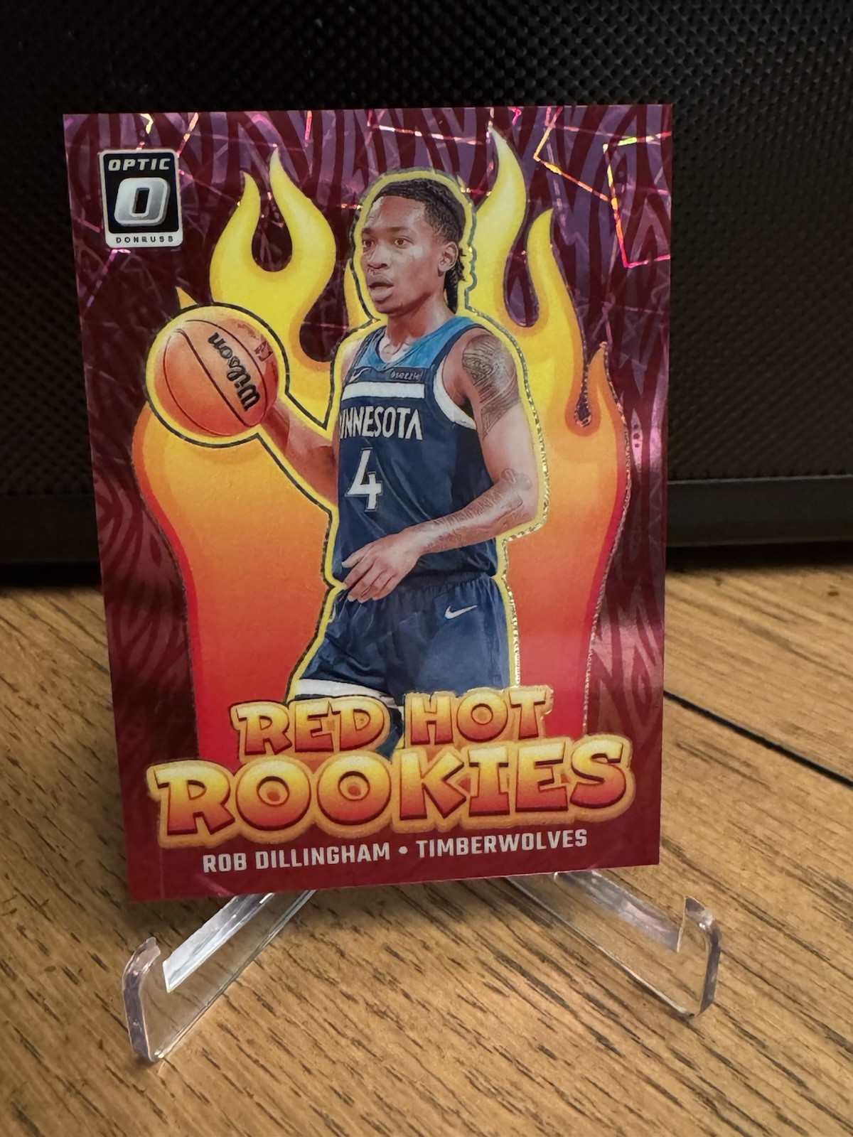 2024-25 Donruss Optic Red Hot Rookies #7 Rob Dillingham Pink Velocity /79
