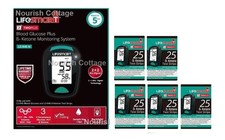 Lifesmart Blood Glucose Ketone Meter LS-946N + 125 Ketone Test Strips 