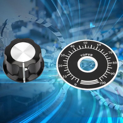 MF A03 Potentiometer Knurled Knobs Volume Control Cap Digital Dial Scale.
