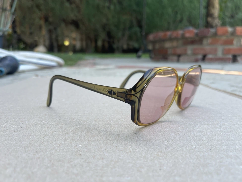 Vintage Christian Dior Amber Ombre’ Sunglasses/Eyeglasses Frames Only - Image 3 of 4