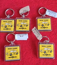 Lot 6 Official NYC Taxi Lucite Keychains 2008 Licensed Souvenir