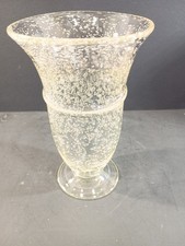VTG Bubble Glass light ivory Vase Approx, 9" tall VGC