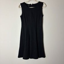 Talbots Dress Women's 2 Black Fit & Flare Ponte Stretch Sleeveless Party Office
