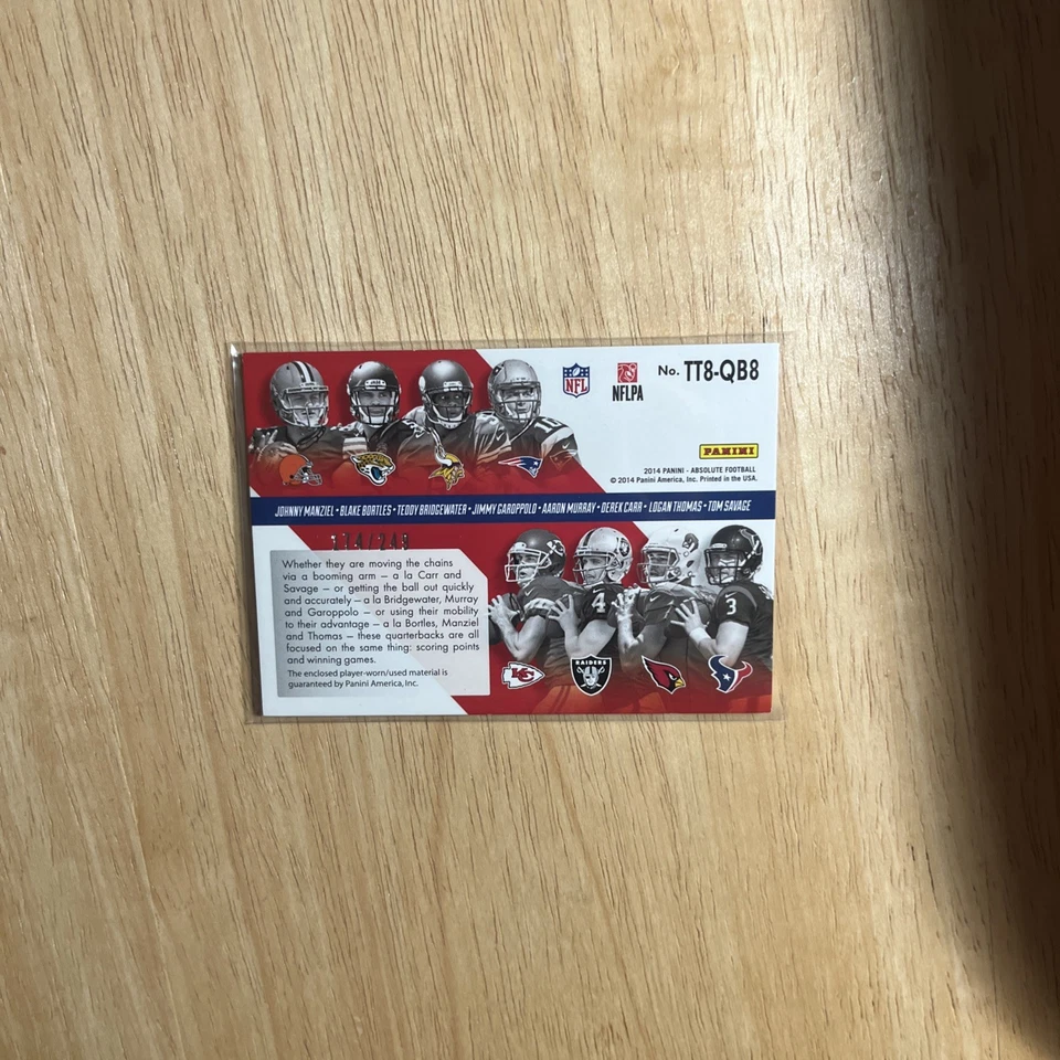 Panini - TOTT 2014 8 jugadores Derek Carr, Jimmy Garoppolo, Manziel/249 Foto 4 de 4