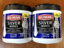Lot of 2 Weiman Silver Wipes Jewelry Polish Tarnish Remover Gold Brass Silver
