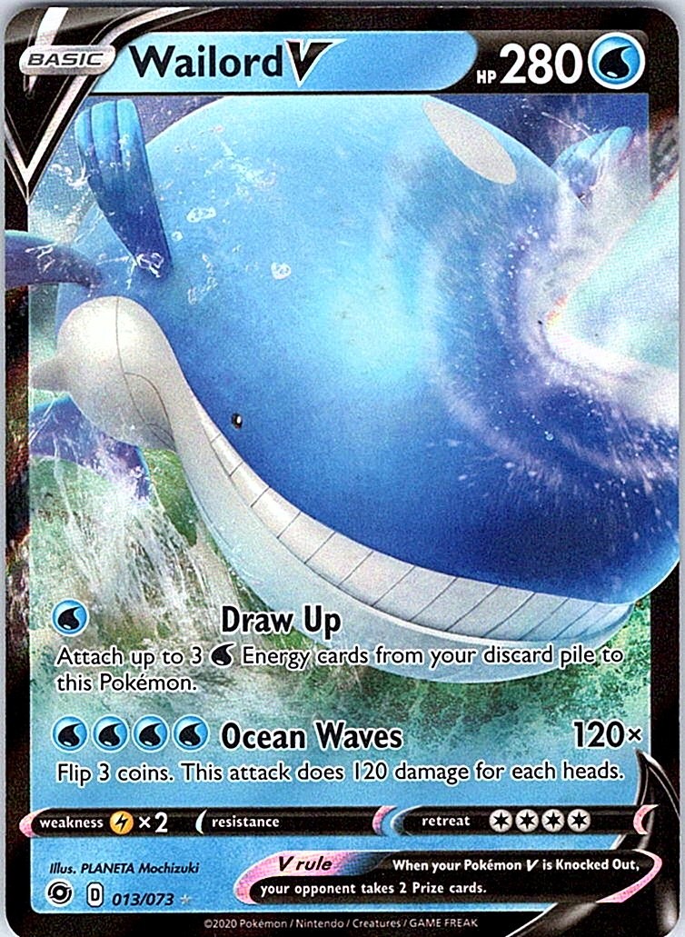 Wailord V 13/73 Champion's Path Holo Ultra Rare NM