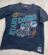 Miami dolphins football team logo black tee shirt VK15018
