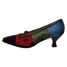 Salvatore Ferragamo - Purple Red Multi Velour Women's Pumps