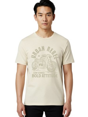 Urban-Rebel Mens Graphic Tee,100% Cotton,Casual Summer Wear
