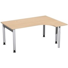 Eckschreibtisch rechts, 4-Fuß Pro, 680-800 x 1.200mm (HxT), B: bis 2.000 mm