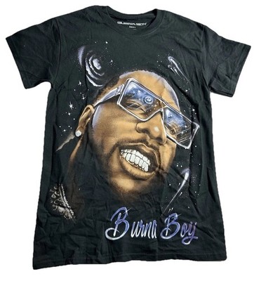 Burna Boy One Night in Space Small Graphic T-Shirt Short Sleeve Black New Men
