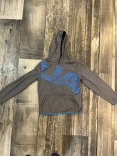 Under Armour Youth Large YLG ColdGear Gray  Blue Distressed Logo Hoodie