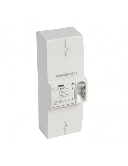 Disjoncteur de branchement Enedis Legrand bipolaire 15-45A pour éviter les surcharges